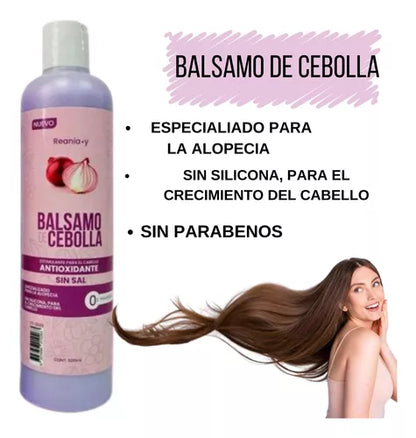 ✨ Shampoo + Bálsamo de Cebolla Roja Anticaída✨