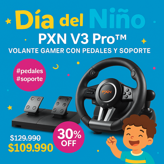 Volante Gamer Pedales + Palanca PXN