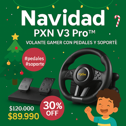 Volante Gamer Pedales + Palanca PXN