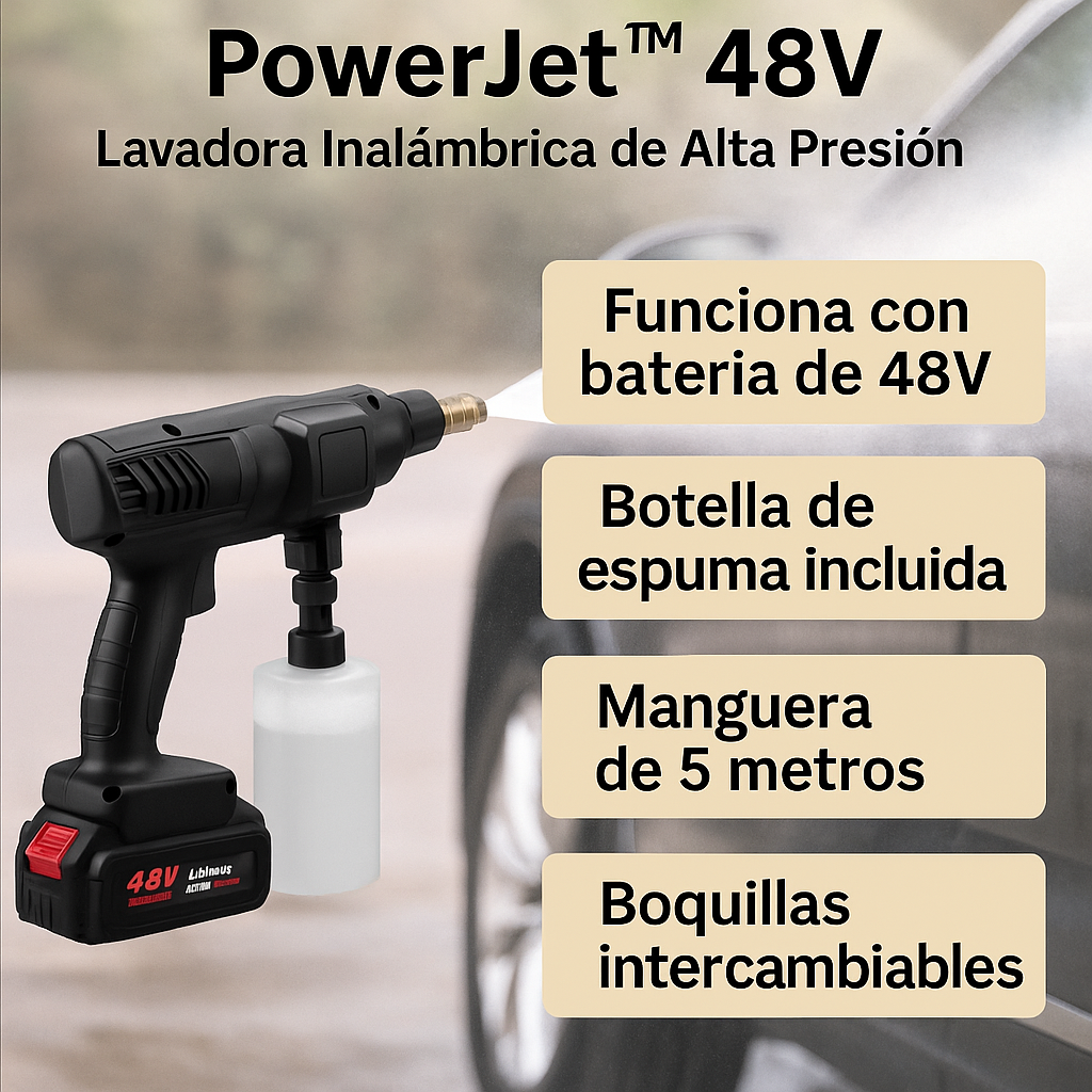 PowerJet™ 48V – Lavadora Inalámbrica de Alta Presió